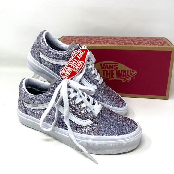 Vans Shoes - VANS Women's Size 6 VN0A5KRF8E5 OLD SKOOL SHINY PARTY Silver Canvas Low Sneakers